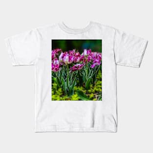 Parrot Tulips Spring Flower Garden photograph Kids T-Shirt